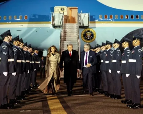 Donald Trump Arrives in UK for Second State Visit Amid Demonstrations Assemble in Windsor