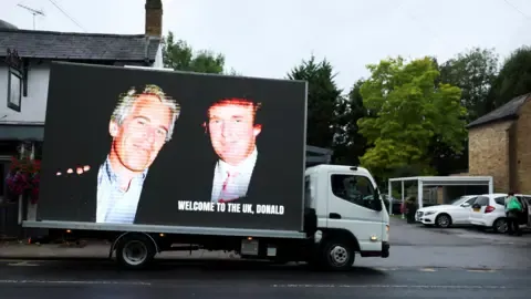 Several Detentions Made Following Trump and Jeffrey Epstein Images Projected on Royal Castle